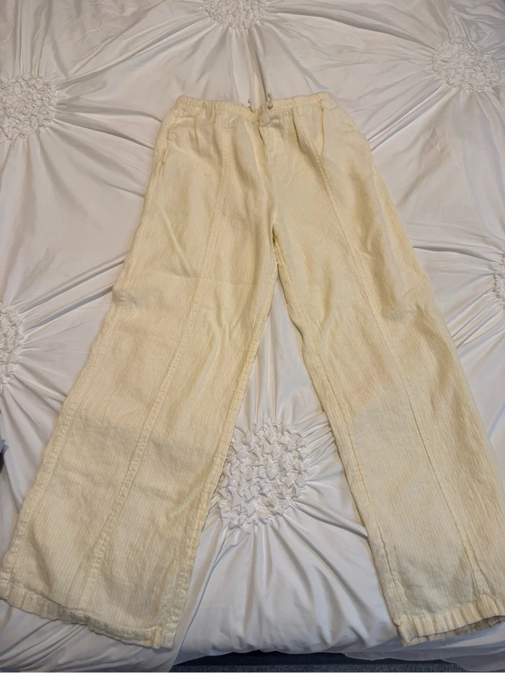 Old Navy Cream Corduroy Kids Wide-Leg Pants